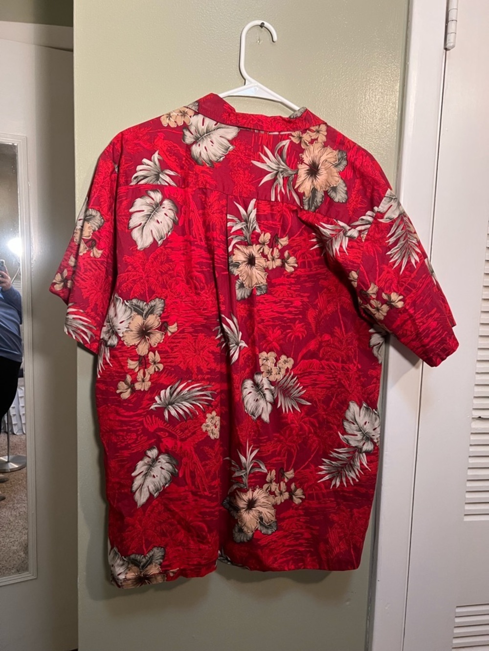Hard Rock Cafe Destin Mens XL Red Tropical Hibiscus Hawaiian Button Up Shirt - Picture 5 of 9